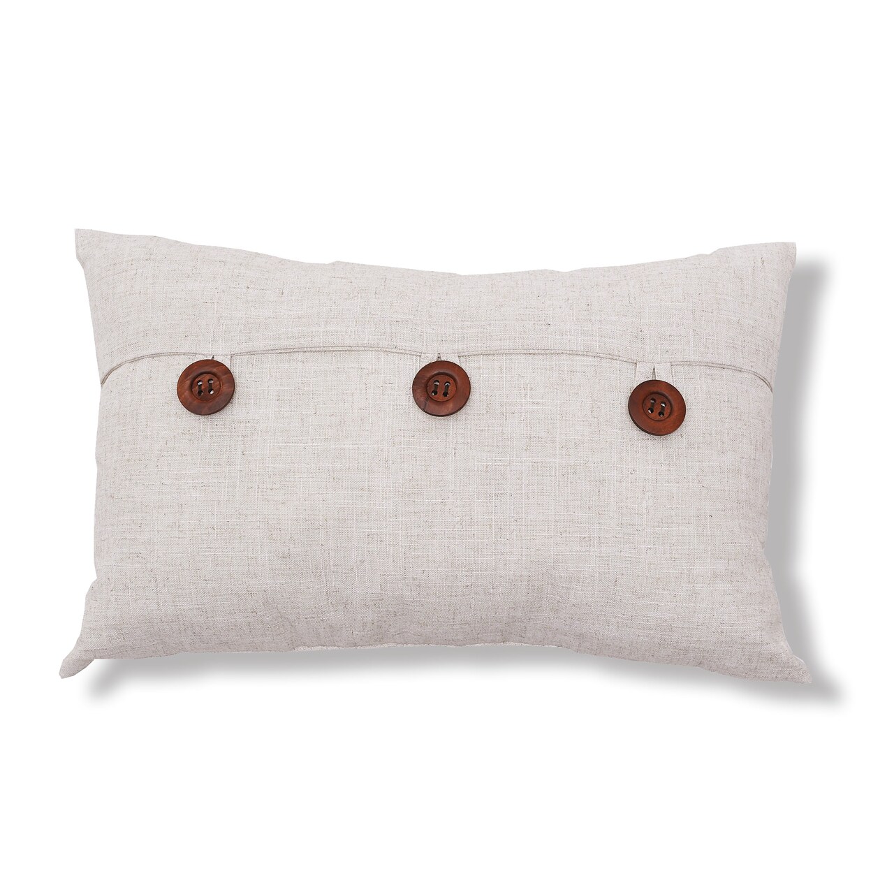 Button Themed Natural Envelope Lumbar Accent Pillow, 14" x 22"